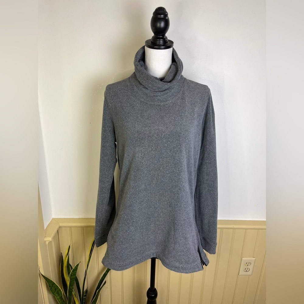 Nike Tech Dri-FIT Womens M Funnel Neck Pullover Sweatshirt Gray Cowlneck Cozy
